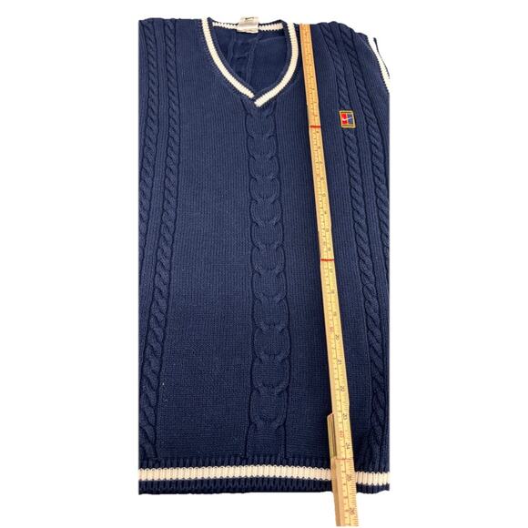 Vintage Nike court Knit Vest logo Men’s Size Large Navy And White Rare Alcaraz - Picture 3 of 6